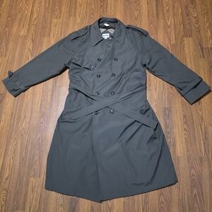 Moores Men’s Gray Double-Breasted Belted Trench Coat Rain Size 46 Regular A75